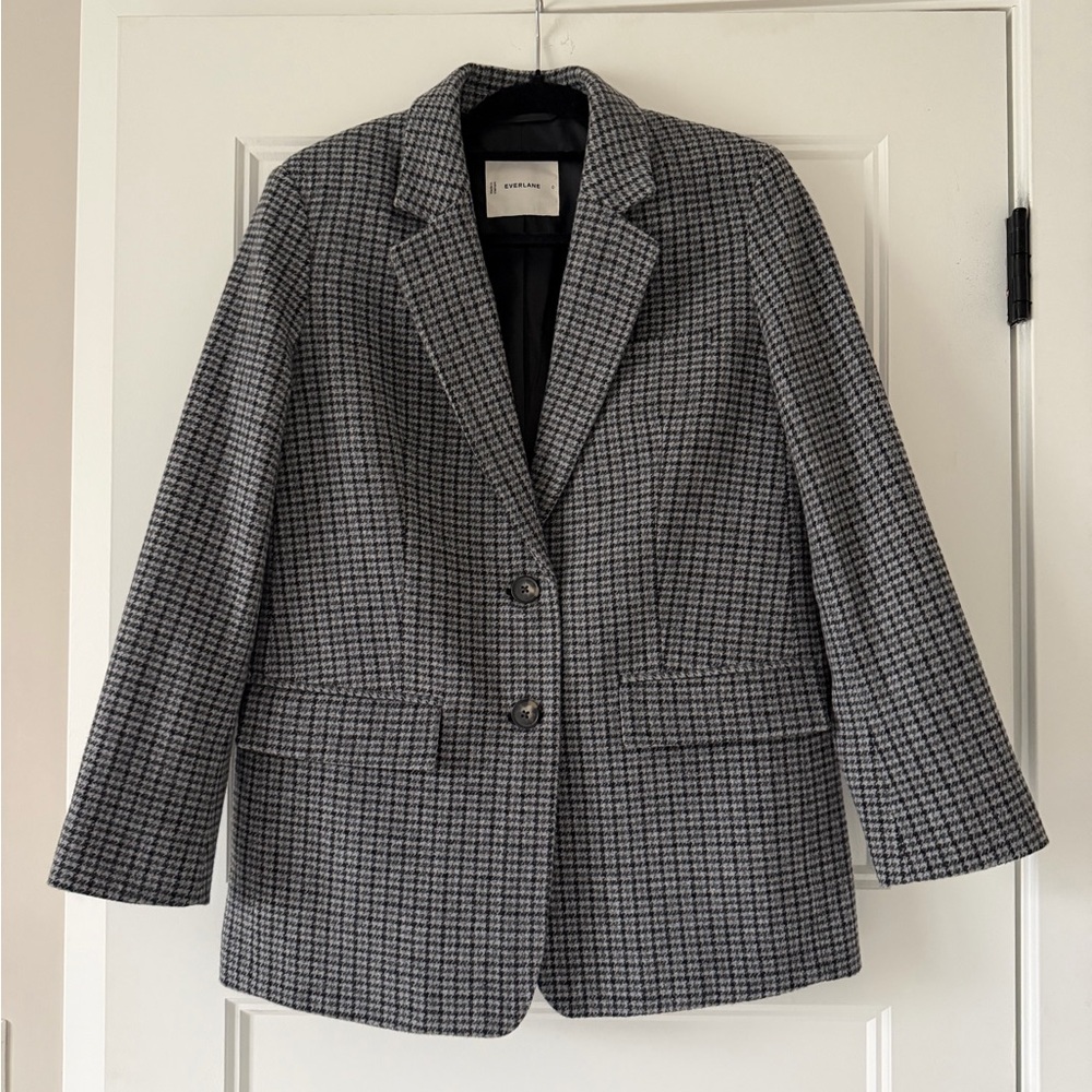 Everlane Wool Blend Houndstooth Blazer